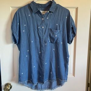 S Thread+Supply Star High Low Button Up